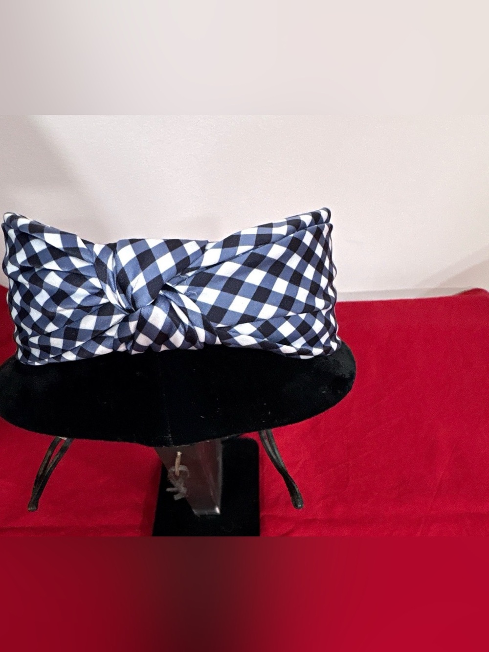 Black & White Gingham Knot Headband - Women Accessories